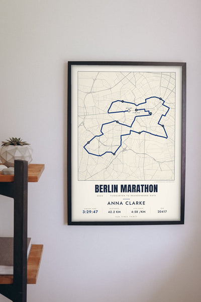 Personalised Berlin Marathon Print - Berlin Marathon route print on the hallway wall