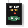 Personalised Best Dad By Par Golf Print - framed black Best Papa By Par print