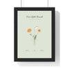 Personalised Birth Flower Family Print - framed sage version for a young family
