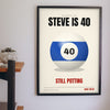 Personalised Birthday Pool Ball Print - birthday pool ball print on the games room wall