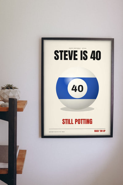 Personalised Birthday Pool Ball Print - birthday pool ball print on the games room wall