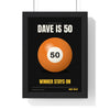 Personalised Birthday Pool Ball Print - framed black version for a 50th birthday