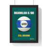 Personalised Birthday Pool Ball Print - framed teal baize version for a 100th birthday
