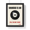 Personalised Birthday Pool Ball Print - framed cream version for grandad at 68