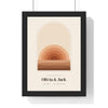 Personalised Boho Sunset Arch Print - framed terracotta boho sunset arch print for Olivia and Jack