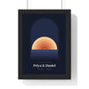 Personalised Boho Sunset Arch Print - framed midnight ten years married sunset arch print