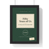 Personalised Book Cover Print - framed forest green golden anniversary version