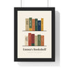 Personalised Bookshelf Print - framed warm library bookshelf print of classic novels