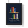 Personalised Bookshelf Print - framed jewel tones on navy version