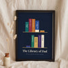 Personalised Bookshelf Print - jewel tone Library of Dad bookshelf print