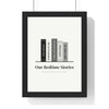 Personalised Bookshelf Print - framed monochrome bedtime stories version