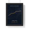 Personalised Boston Marathon Print - framed night style Boston Marathon route print