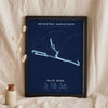 Personalised Brighton Marathon Print - night style Brighton Marathon print, the course glowing on a dark ground