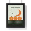 Personalised Carved Pumpkin Name Print - framed sage version spelling Boo
