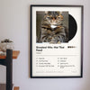 Personalised Cat Album Cover Print - hanging on a living room wall
