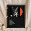 Personalised Cat Album Cover Print - leaning in a frame