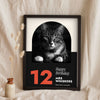 Personalised Cat Birthday Print - leaning in a frame