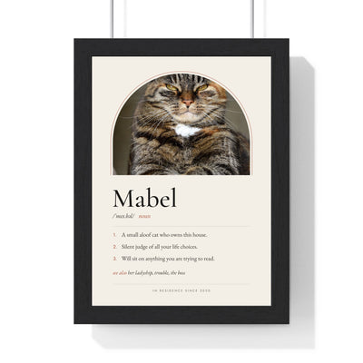 Personalised Cat Definition Print - framed personalised cat definition print
