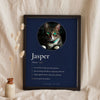 Personalised Cat Definition Print - leaning in a frame