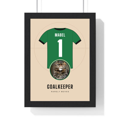 Personalised Cat Football Shirt Print - framed personalised cat football shirt print