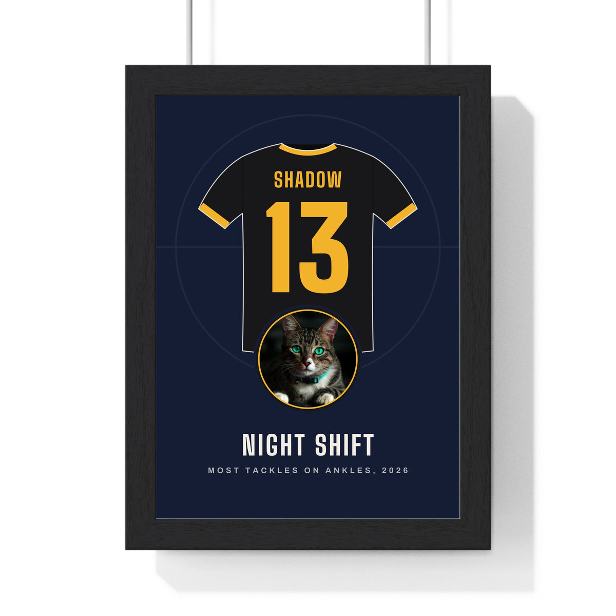 Personalised Cat Football Shirt Print - another colourway