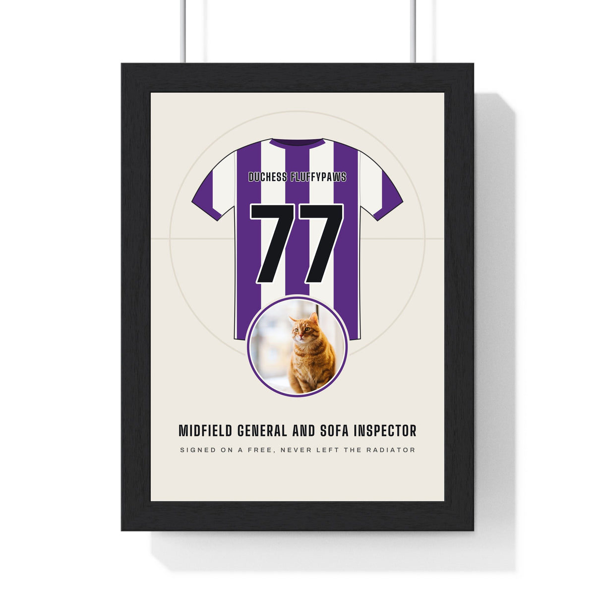 Personalised Cat Football Shirt Print - another design