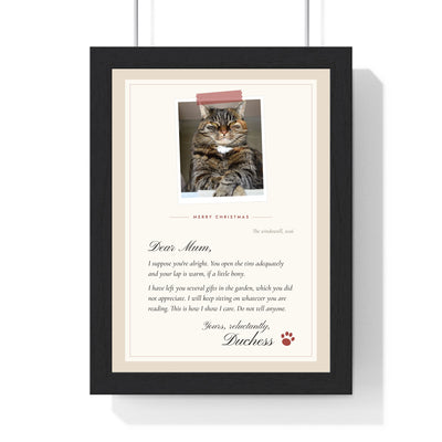 Personalised Gift From the Cat Letter Print - framed personalised gift from the cat letter print