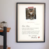 Personalised Gift From the Cat Letter Print - hanging on a living room wall