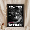 Personalised Cat Magazine Cover Print - leaning in a frame