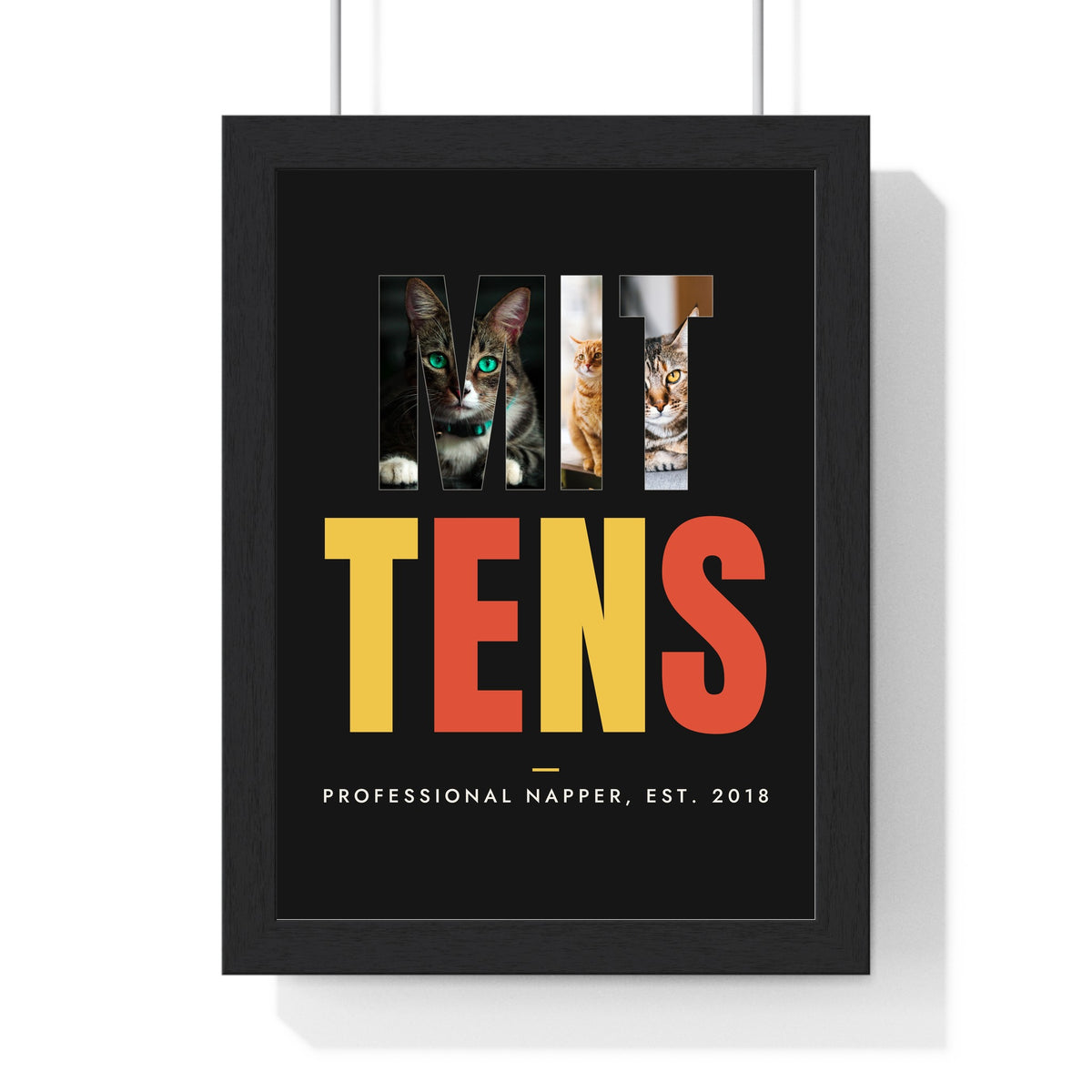 Personalised Cat Name Photo Letters Print - another colourway