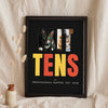 Personalised Cat Name Photo Letters Print - leaning in a frame