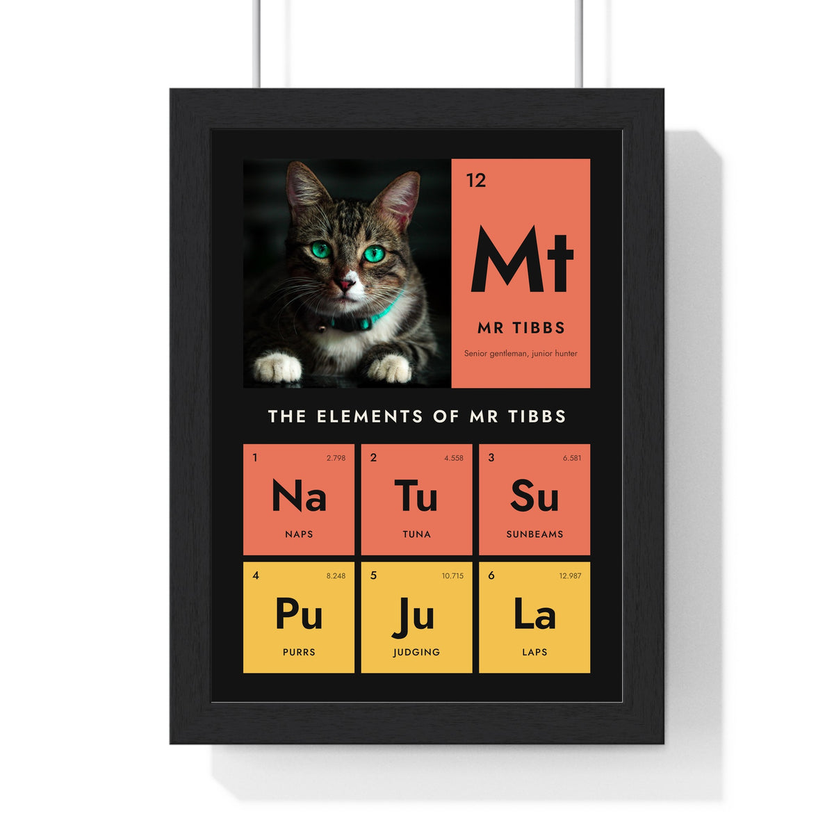 Personalised Cat Periodic Table Print - another colourway