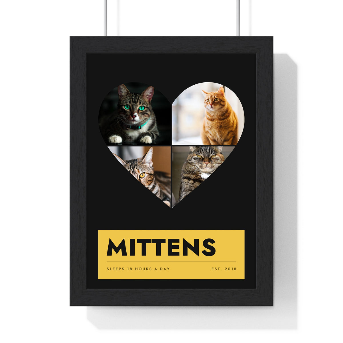 Personalised Cat Photo Collage Print with Name - another colourway