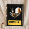 Personalised Cat Photo Collage Print with Name - leaning in a frame