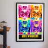 Personalised Cat Pop Art Print - hanging on a living room wall