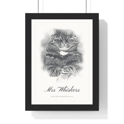 Personalised Cat Sketch Portrait Print - framed personalised cat sketch portrait print