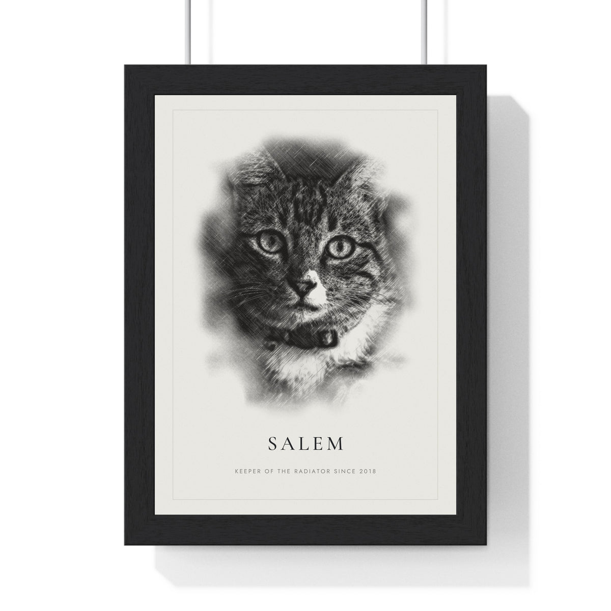 Personalised Cat Sketch Portrait Print - another colourway