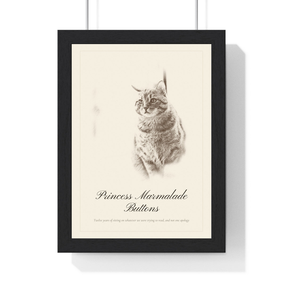 Personalised Cat Sketch Portrait Print - another design