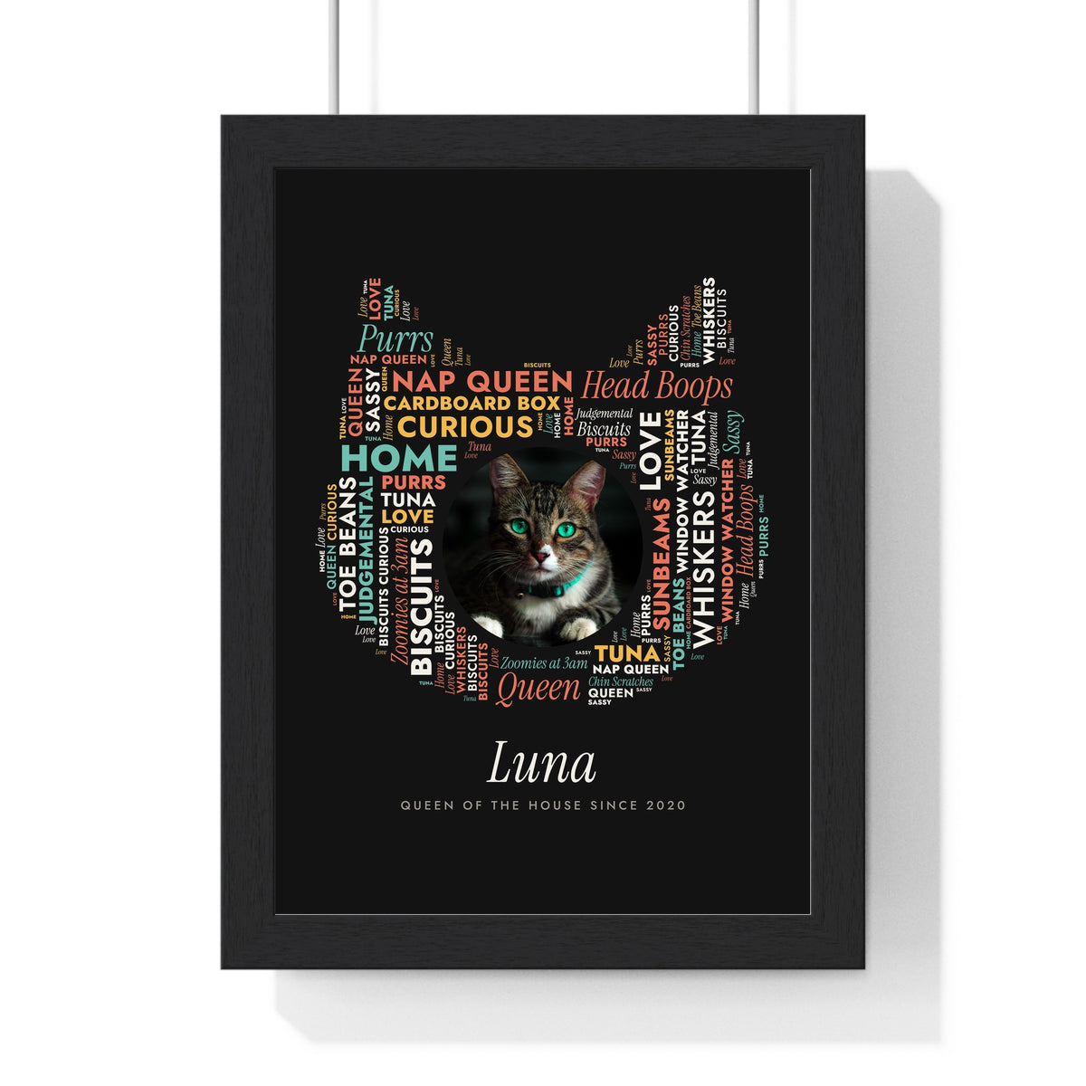 Personalised Cat Word Art Print - another colourway