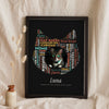Personalised Cat Word Art Print - leaning in a frame