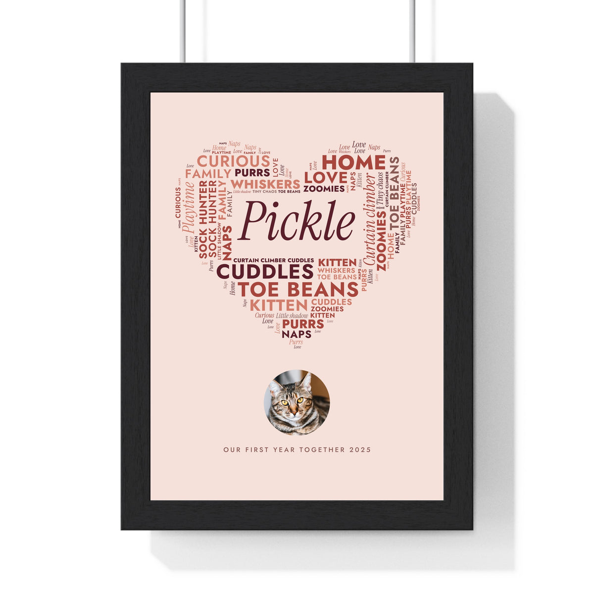Personalised Cat Word Art Print - another design