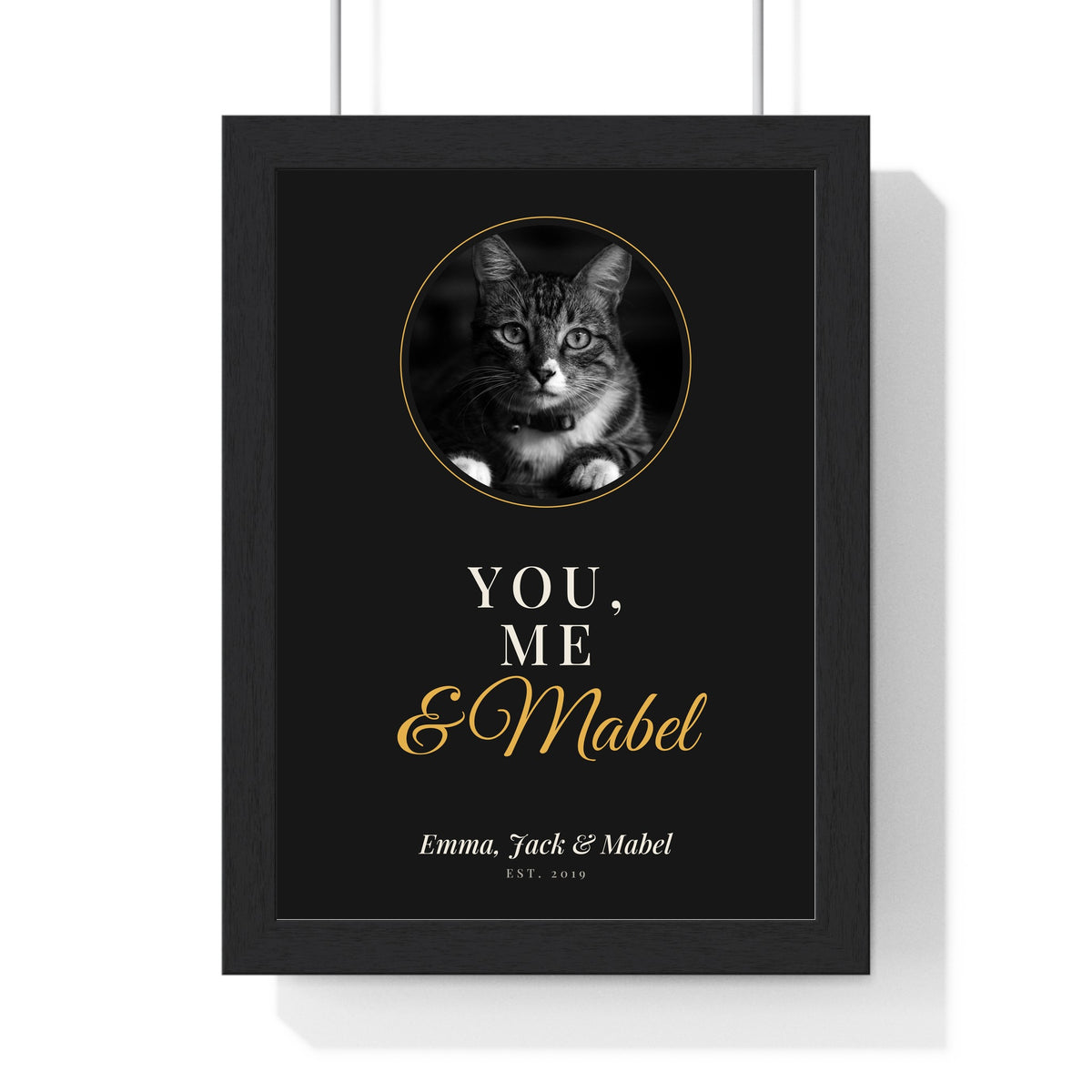 Personalised You, Me & the Cat Print - another colourway