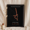 Personalised Chicago Marathon Print - night style Chicago Marathon print, the course glowing on a dark ground