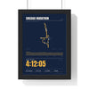 Personalised Chicago Marathon Print - framed stats style Chicago Marathon print with elevation profile