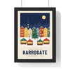 Personalised Christmas Market Town Print - framed Christmas in Harrogate market travel poster print