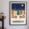 Personalised Christmas Market Town Print - Christmas market town print on a living room wall