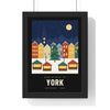 Personalised Christmas Market Town Print - framed black border York version
