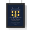 Personalised Christmas New Home Print - framed navy new home print