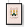 Personalised Christmas New Home Print - framed blush cottage version