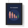 Personalised Christmas Pyjamas Family Portrait Print - framed navy version with a baby in a sleepsuit
